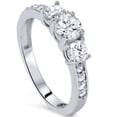 thumbnail image 2 of Pompeii 1Ct Diamond EX3 Lab Grown Three Stone Engagement Ring 10k White Gold (GH,VS2-SI1), 2 of 3