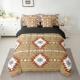 thumbnail image 3 of Feelyou Fashion Triangle Aztec Twin Bedding Sets 7-Piece, Boho Rustic Farmhouse Bedding Comforter Set, Southwetsern Theme Reversible Sheet Sets, Super Cozy Room Decor, 3 of 9