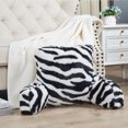 thumbnail image 2 of Home Soft Things Zebra Faux Fur Bedrest Pillow Cover, Medium Size 20" x 18" x 17", 2 of 8