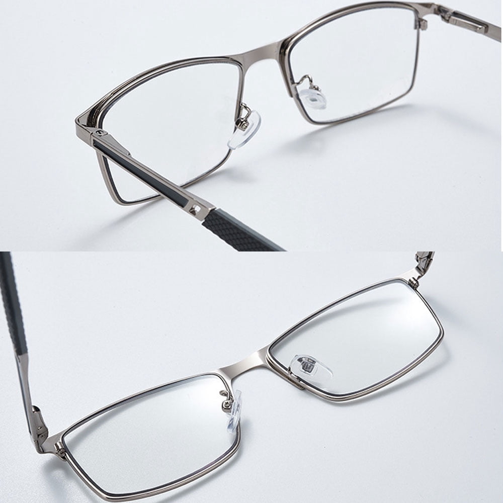 2 Pairs of Men Anti-blue Light Business Reading Glasses 4.00 Fashion Spring Hinge Metal Readers +4.00 Strength