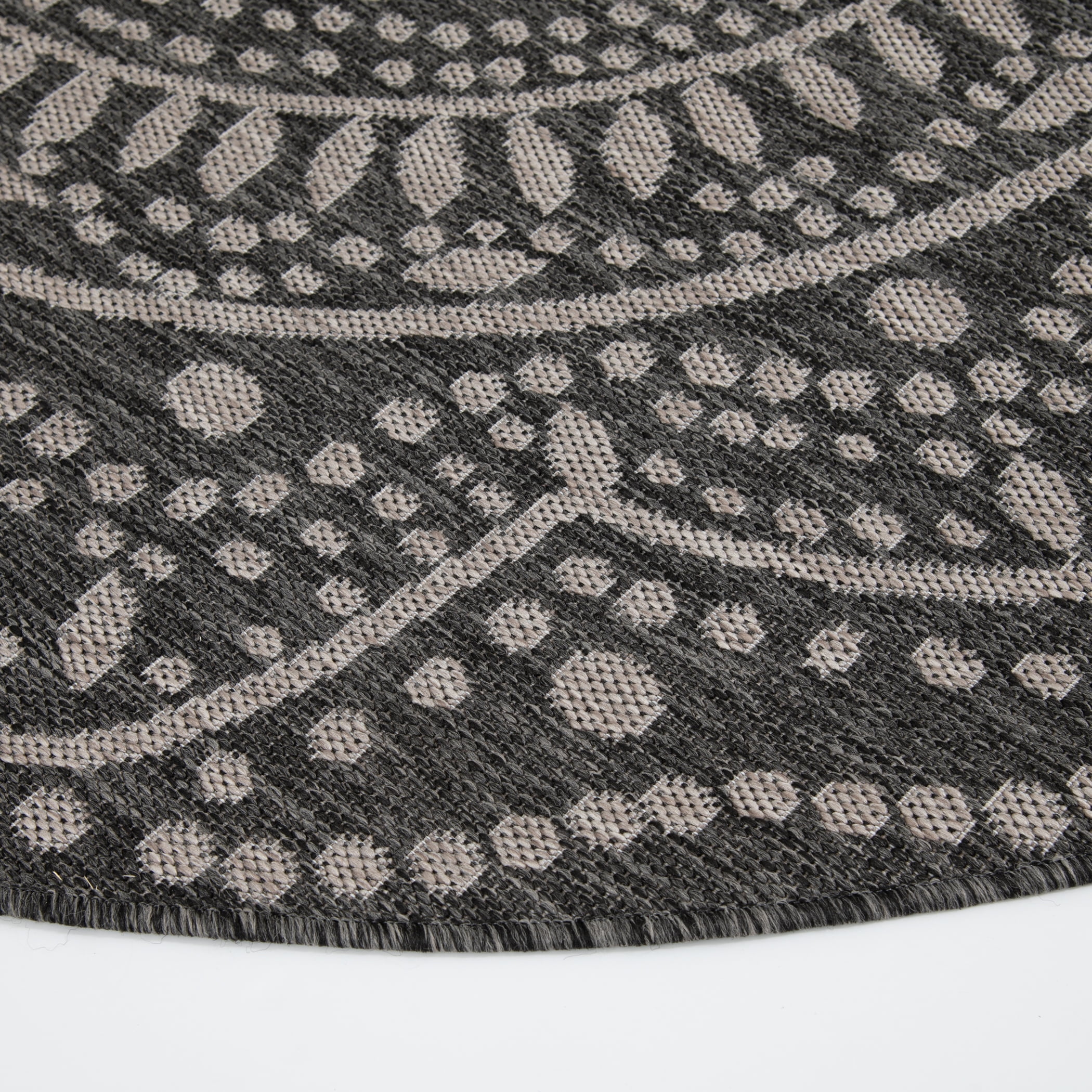 Mainstays 6.5' x 6.5' Round Gray Polypropylene Medallion Outdoor Area Rug