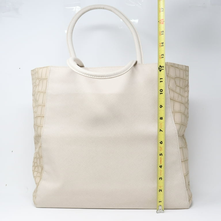 Estee Lauder Beige Faux Crocodile Print Tote Bag New