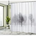 thumbnail image 5 of Ambesonne White Shower Curtain, Misty Winter Scenery, 69"Wx84"L, Grey White, 5 of 5