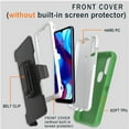 thumbnail image 6 of Xhy Moto G Power 2022 Case with Belt Clip Holster Screen Protector Military Grade Full Body Drop Protection 3 in 1 Rugged Durable Detachable for Motorola Moto G Power 2022 Phone-Green White, 6 of 9