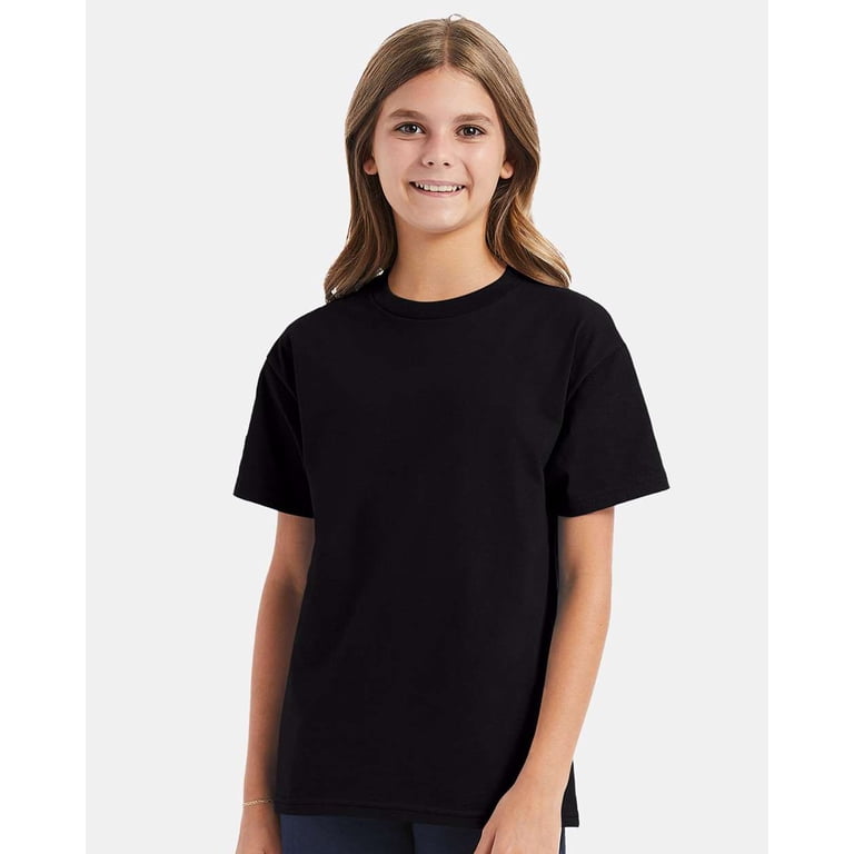 HANES Short Sleeve T-Shirt for Youth - Multi Color Bulk 12 Pack