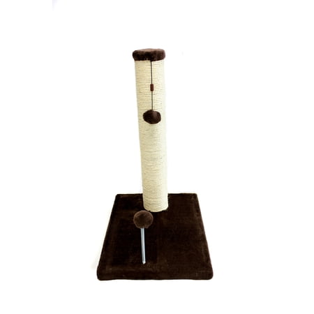 Cat Craft 20 inch Sisal Scratching Post (Dark Chocolate Fur 12x16 Base)