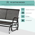 thumbnail image 4 of Outsunny 2 Seater Wicker Outdoor Glider Bench, Patio Swing Garden Bench, Garden Loveseat Rocking Chair, w/ Extra Wide Seat, Curved Backrest for Backyard, Poolside, Lawn, Brown, 4 of 10