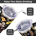 thumbnail image 4 of Mushroom Tumbler with Lid and Straw, Stainless Steel Mushroom 40oz Tumbler with Handle, Black Mushroom Travel Coffee Mug Mushroom Gifts Cups for Women and Men, 4 of 6