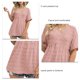 thumbnail image 4 of Top plisado con cuello en V para mujer, blusa plisada con cuello en V suave y transpirable a la moda, cómoda para la piel, rosa S, 4 of 5