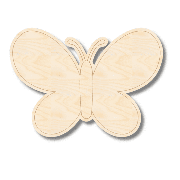 Unfinished Wood Etched Baby Butterfly Shape 16" / 1/8"