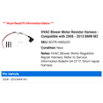 thumbnail image 2 of HVAC Blower Motor Resistor Harness - Compatible with 2008 - 2013 BMW M3 2009 2010 2011 2012, 2 of 2