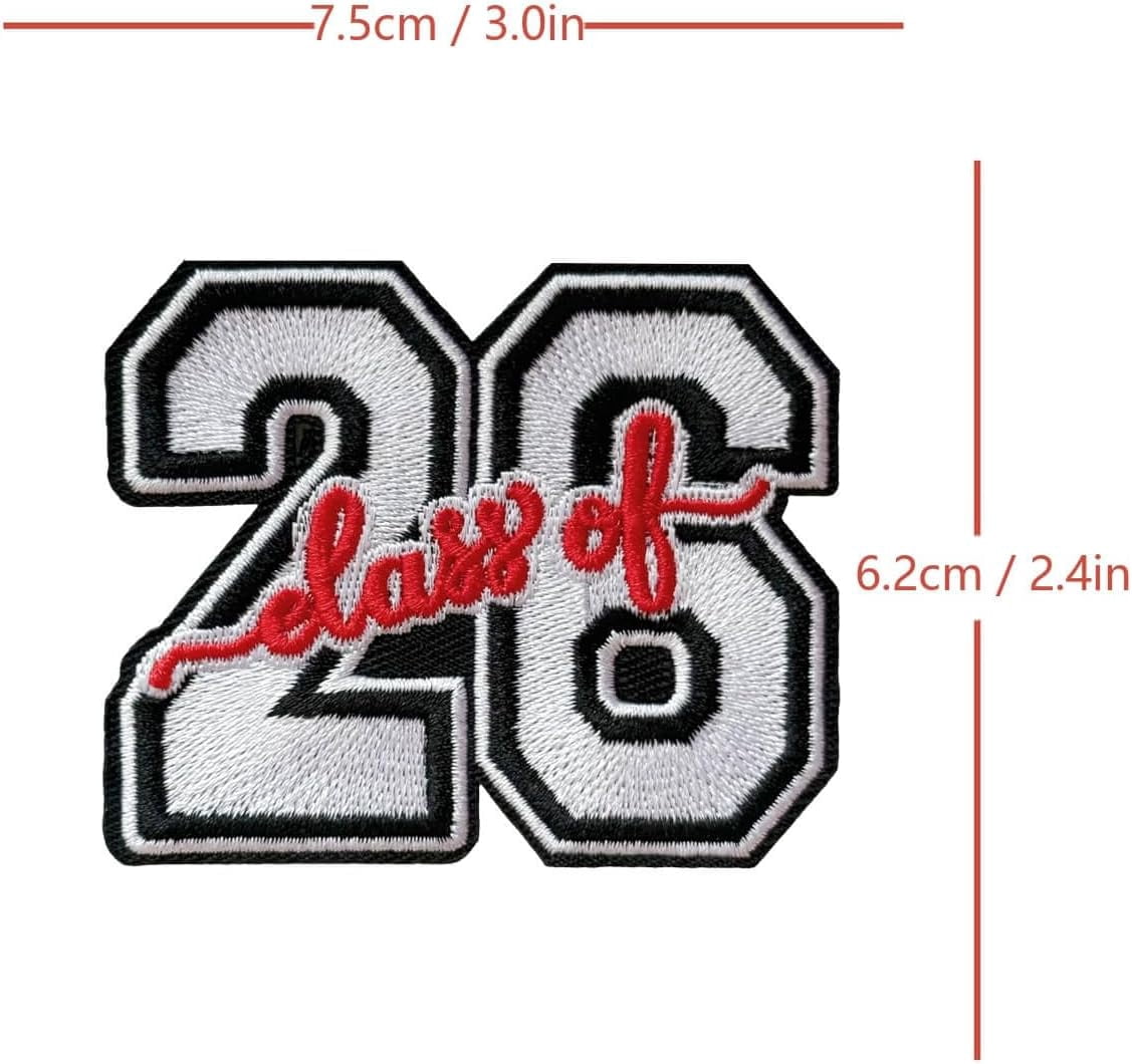 Class of 2026 Senior Graduation Student Patch, Iron-on/Sew-on Funny Patch Embroidered Applique Patches Badge for Clothing, Jackets, Backpacks, Hats, Jeans, DIY Accessories & Crafts, Bags