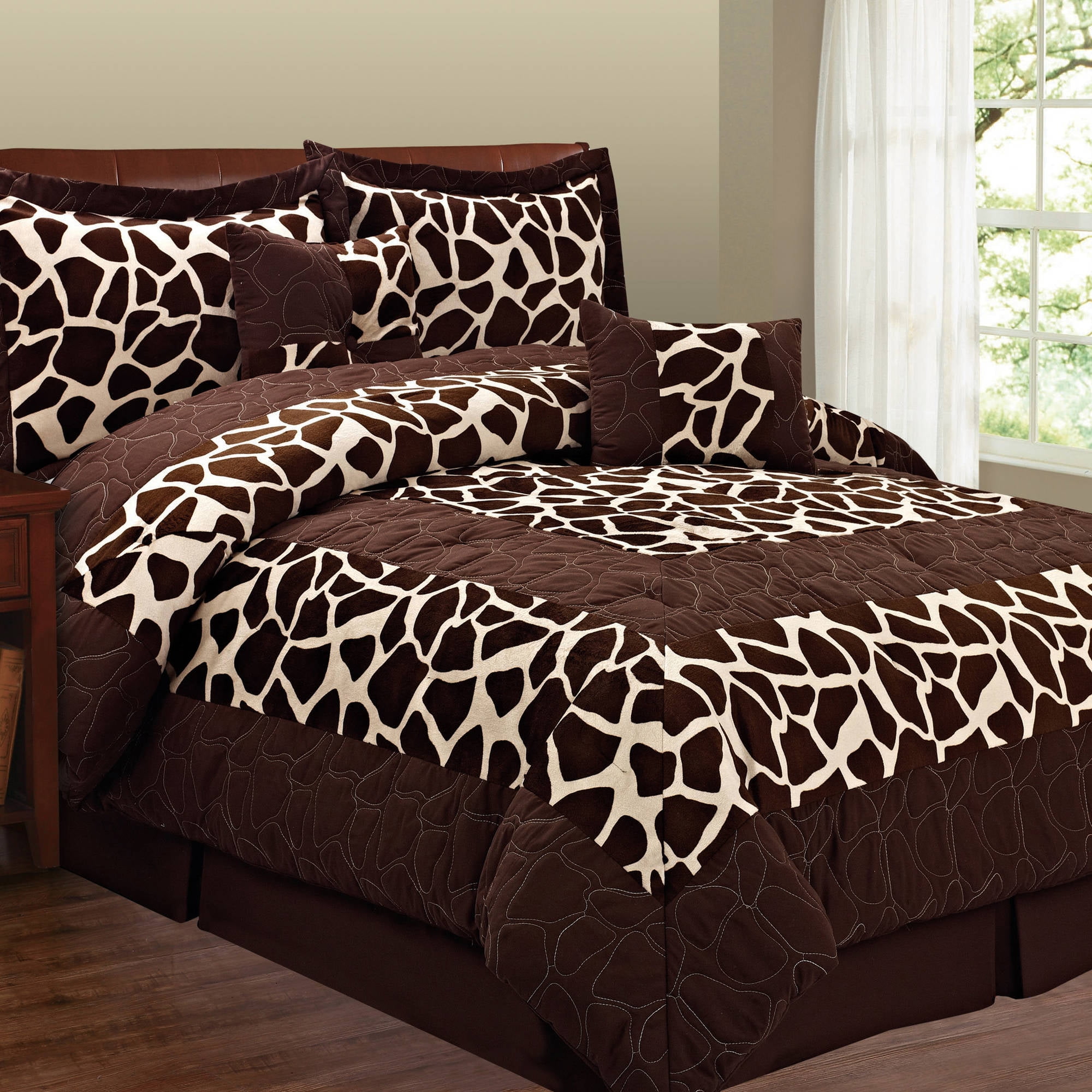 Fashion St 6 Piece Micro Suede Animal Print Bedding Set Walmart