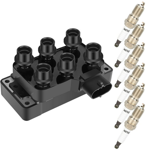 cciyu 1 ignition coils with 6 iridium Spark Plugs for ford USA EXPLORER,TAURUS 4L,3L V6 9017113 6383157,