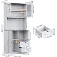 thumbnail image 2 of Timagebreze 71 Inch Farmhouse Pantry with LED Lighting & Electrical Outlet,Tall Kitchen Cabinet with Microwave Stand,White, 2 of 8