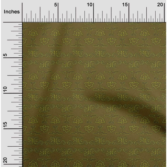 oneOone Organic Cotton Poplin Twill Fabric Geometric Block Print Fabric BTY 42 Inch Wide