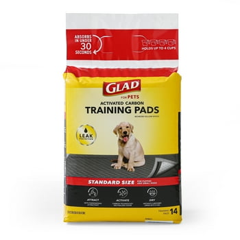 Glad Black Charcoal Puppy Training Pads, 14 Count