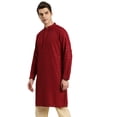 thumbnail image 2 of Sojanya (Since 1958) Men'S Pure Cotton Maroon Embroidered Sequined Kurta, 2 of 6