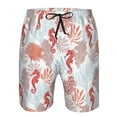 thumbnail image 3 of Logiee Tropical Corals Seahorse Print Mens Swim Trunks Quick Dry Board Shorts,Breathable Hawaii Beach Shorts Swimwear Bathing Suits-3X-Large, 3 of 6