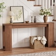 thumbnail image 6 of 70.9 Inch Console Table, Walnut Farmhouse Entryway Table for Living Room Hallway, Rustic Wooden Sofa Table, Easy Assembly, 6 of 7