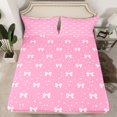 thumbnail image 2 of Feelyou Pink Bowknot Kid Full Size Sheets, Fashion Princess Bow Bed Sheets, 4 Pieces, 2 of 7