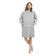 thumbnail image 2 of Flyingstar Woman Sweatshirt Dress, Casual Ladies Pullover, Juniors Hoodie Dress with Kangaroo Pocket, One Size, Grey, 2 of 7