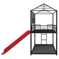thumbnail image 4 of Harper & Bright Designs Metal Bunk Bed Twin Over Twin Bunk Bed Frame with Slide, Twin Over House Bed with Guardrails for Kids Bedroom, Red, 4 of 13
