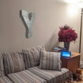 thumbnail image 6 of Huge 20" Metal Letter "Y" Wall Decor, Silver with Rusted Edges, Galvanized Wall Mountable Decoration for Country, Mid-Century, or Farmhouse Themed Room or Event, 6 of 6