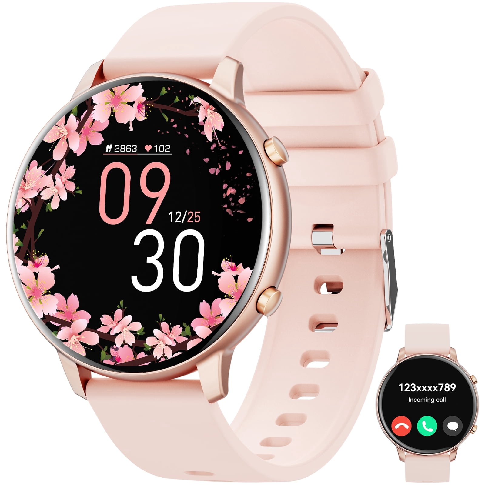 Mingdaln Smart Watch for Women, with 1.39" HD Answer Make Call/IP68 Waterproof/10 Days Standby, with Fitness Tracker,Smartwatch for Android IPhone Devices（Gold）