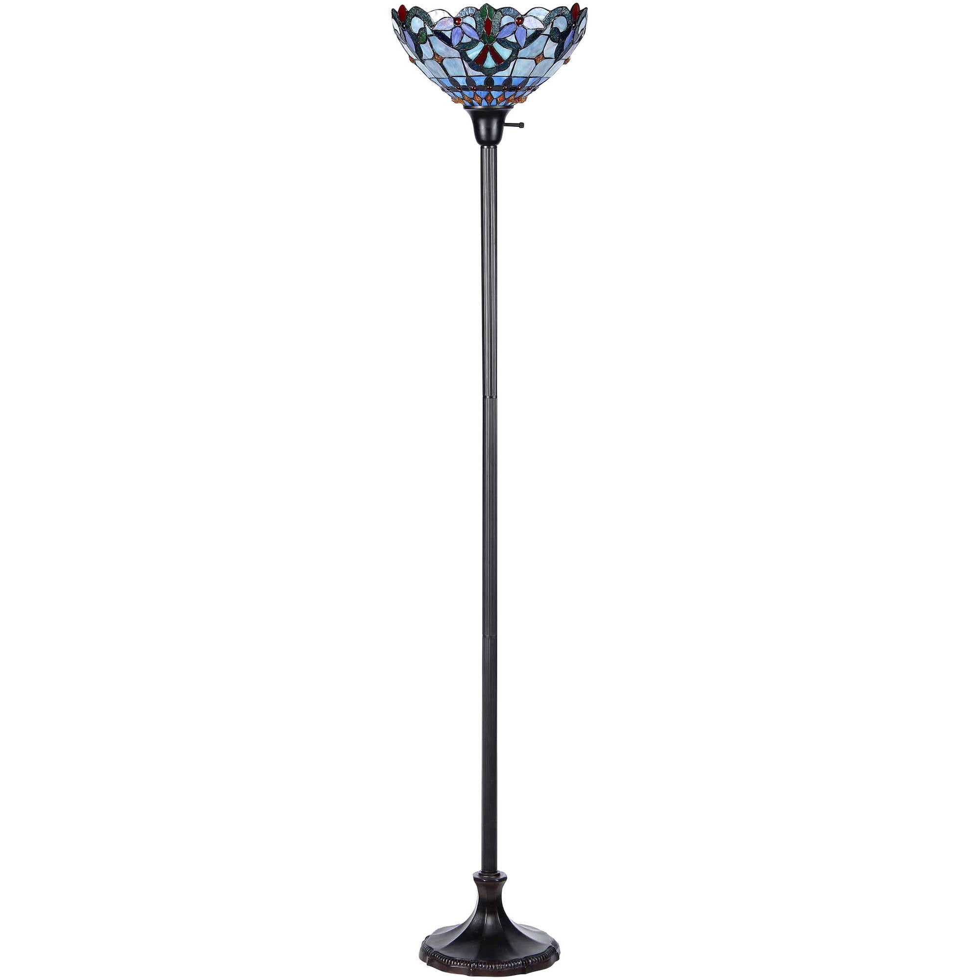 CHLOE Grenville 1 Light Victorian Torchiere Floor Lamp 14" Shade