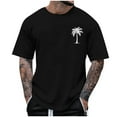 thumbnail image 2 of Handshe Men's Coconut Tree Print T Shirt Casual Round Neck Short Sleeve Top Personality Fashion Summer, 2 of 5