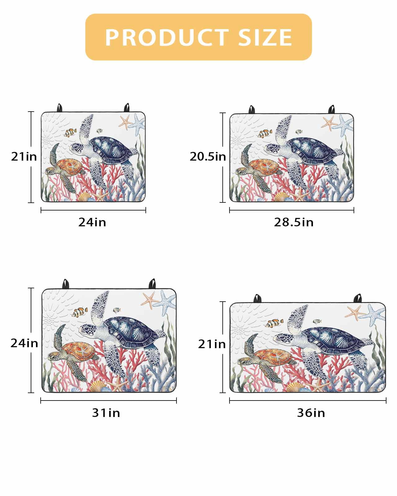 nqOlkjepod Large Induction Cooktop Protector Mat 36"x21", Blue Sea Turtle Coastal Stove Top Covers for Electric Stove, Summer Beach Coral Shell Nautical Stove Burner Cover Mats Stove Cover