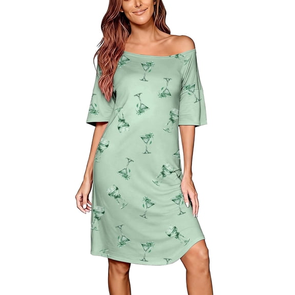 DAKIMOE Nightgowns for Women Short Sleeve Sleep Shirt Comfy Cute Casual Loose Pajamas Sleepwear Valentine's Day Gift