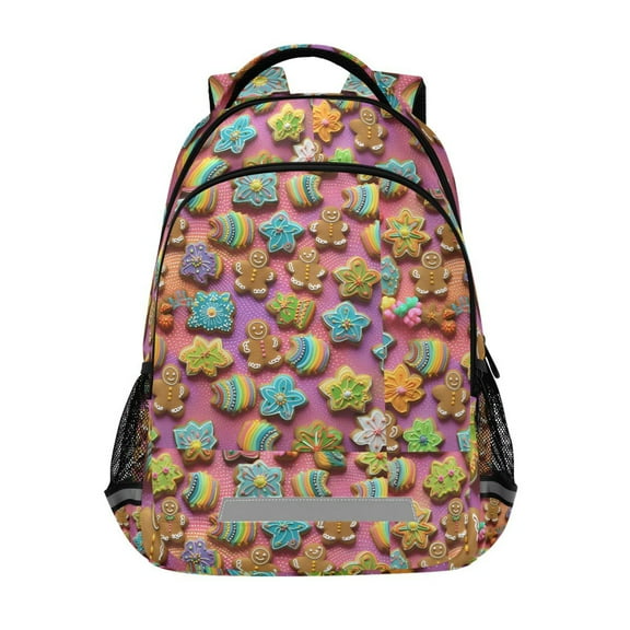 ALAZA Snowman Cute on Pink Backpack Elementary School Bag Bookbag Travel Rucksack