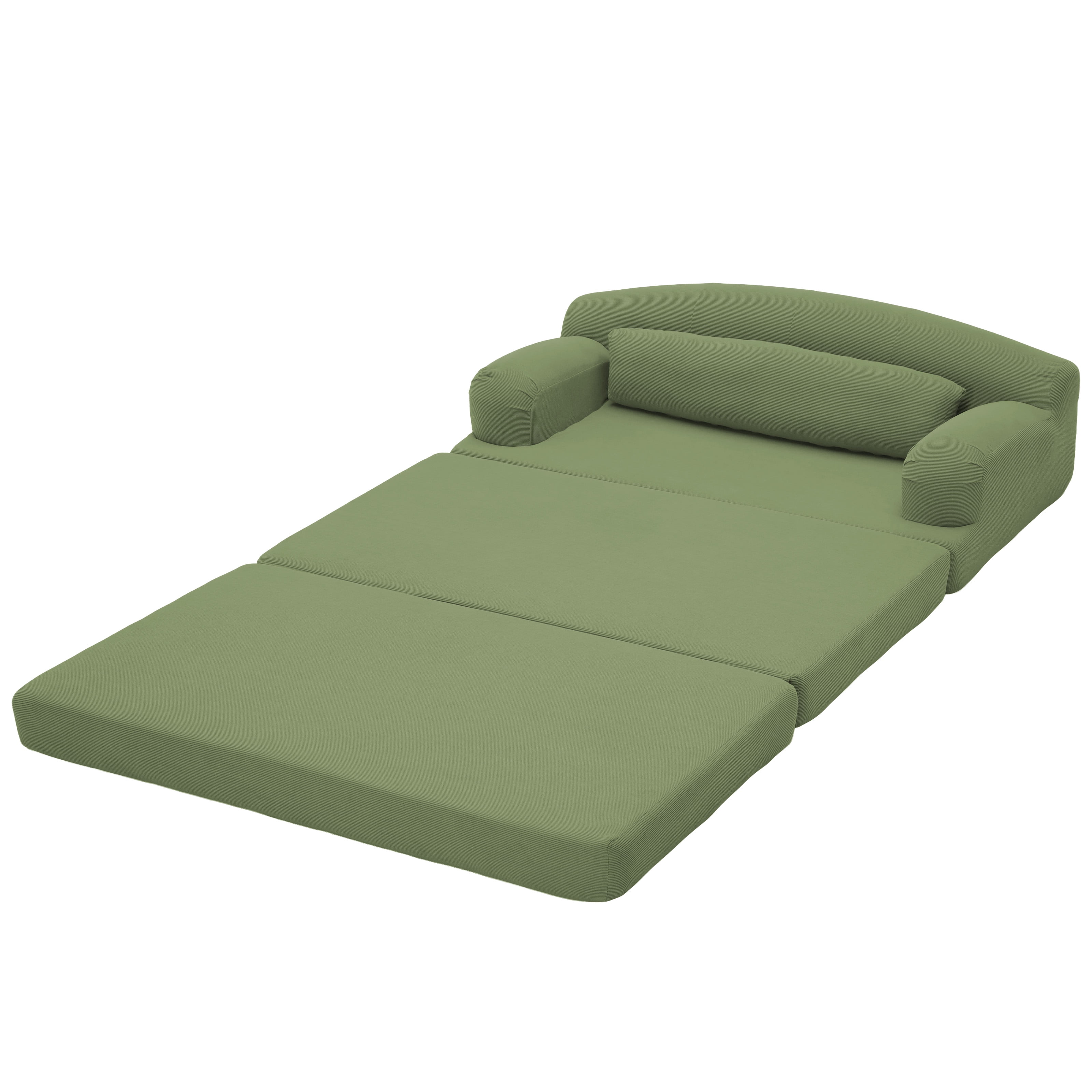Leumius Futon Sofa Bed, Convertible Sofa Bed,Folding Boneless Couches,Low-Profile Boneless Couch for Living Room,15.8" H Low Seat Small 57" Foldable Floor Sleeper Mattress Lounge Space‑Saving