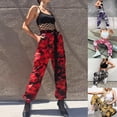 thumbnail image 2 of Pantalones cargo camuflaje mujer YONGSHENG Cintura media color Burgundy S/M/L/XL/2XL/3XL, 2 of 5