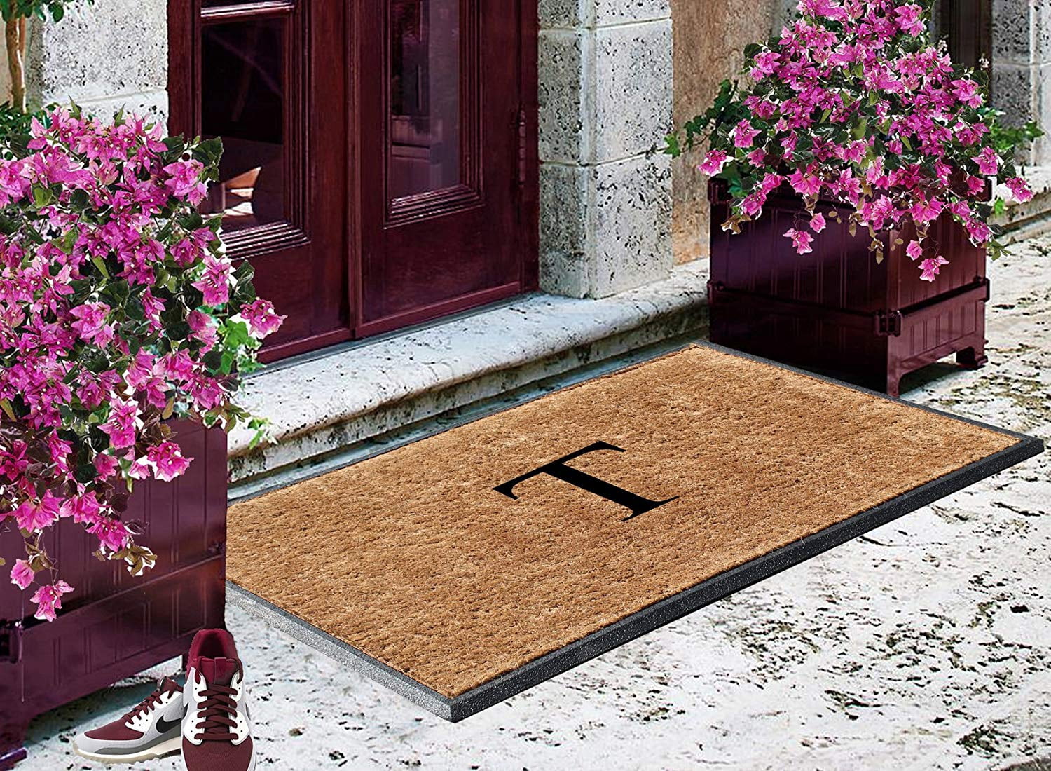 A1HC First Impression 30 in. x 48 in. Rubber and Coir Molded Double Monogrammed Door Mat