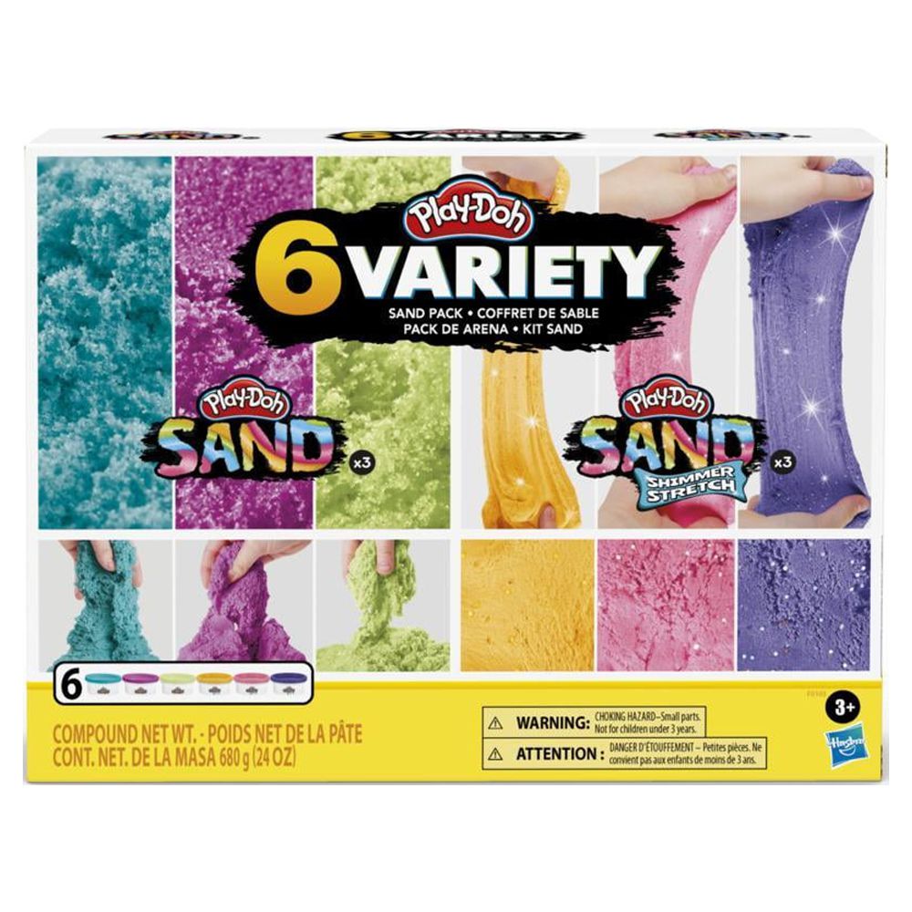 Play-Doh Sand Variety 6-Pack of Play-Doh Sand and Shimmer Stretch Compounds, 4-Ounce Cans, Non-Toxic - image 3 of 3