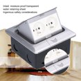 thumbnail image 3 of IP40 Waterproof Embedded Floor Socket with Aluminum Alloy Panel, Flame Retardant PC Back Box, 250V/16A, Double Protection Design for Office, Residence, Mall & Factory - Model J28 (Includes Protective, 3 of 7