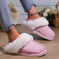 thumbnail image 3 of Zapatillas de algodón de estilo coreano de otoño e invierno para mujer, además de zapatillas de algodón antideslizantes para el hogar con punta peluda de terciopelo para el hogar, 3 of 5