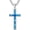 Blue Opal, variant on Silver Natural Stone Cross Necklace, Classic Latin Cross Pendant Necklace for Unisex Women Man, Vintage Crystal Quartz Cross Necklace with 20+2 Inches Adjustable Cuban Chain