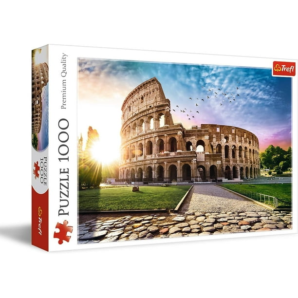Trefl Coliseo bañado por el sol, rompecabezas de 1000 piezas, impresión roja de 27 x 19 pulgadas, rompecabezas de bricolaje, diversión creativa, rompecabezas clásico para adultos y niños a partir de 1
