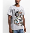 thumbnail image 5 of Ed Hardy Men's T-Shirt Rhinestone Battle Skull Short Sleeve Tee (Small, Heather Grey), 5 of 7