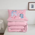 thumbnail image 5 of Manfei Watercolor Amphibian Axolotl Full Size Comforter Sets,Cute Salamander Pattern Bedding Comforter Set,Pink Reversible,3pcs,1 Comforter and 2 Pillowcases, 5 of 7