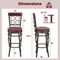 thumbnail image 3 of Costway Set of 2 Vintage Bar Stools Swivel Padded Seat 30'' Bistro Dining Kitchen Pub Chair High Back, 3 of 8