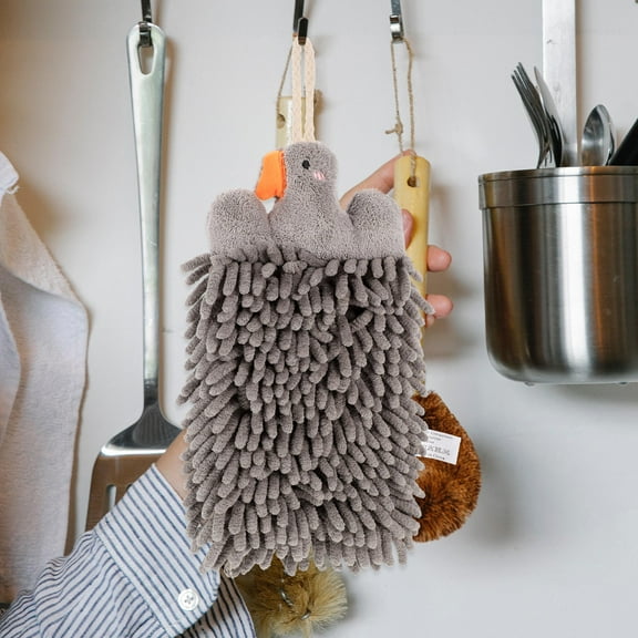 UPOUART Absorbent Grey Hand Towel for Bathroom Fast Drying Comfortable and Soft Hanging Towel