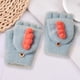 thumbnail image 4 of Guantes convertibles con parte superior abatible para niños, con estampado de frijoles de azúcar, cálidos guantes de punto sin dedos para niños y niñas de 6 a 12 años, 4 of 5