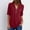Wine, variant on HOMBOM Short Sleeve Ladies Summer Tops Wine Casual V-Neck Solid Half Zip Tunic Blouse XL