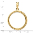 thumbnail image 4 of 14k Yellow Gold Quad Twist Edge Prong Setting Coin Bezel Pendant Mounting - Fits 27mm, 4 of 4