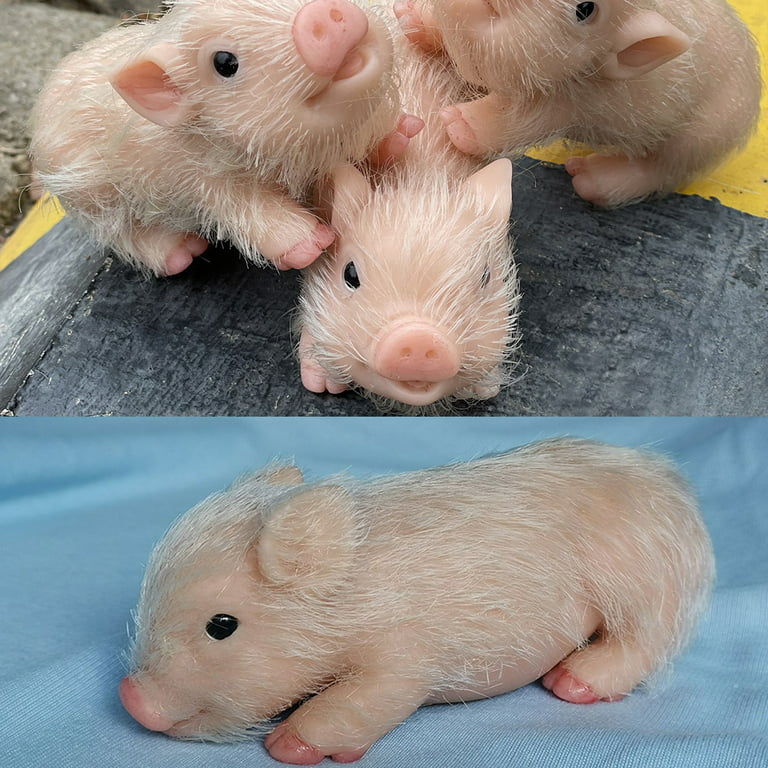 5 Inch Silicone Pigs Lifelike Animal Doll Mini Reborn Piglet